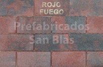 Baldosa 40x20x6 abujardada ROJO FUEGO